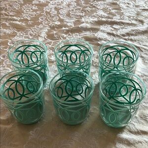 Set of 6 Frontgate - Acrylic Green Glasses